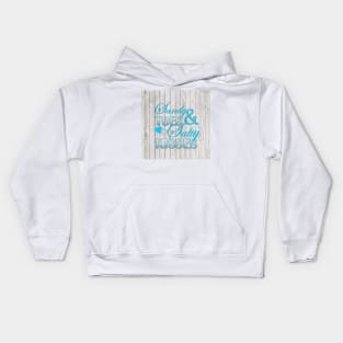 Shabby Chic  barn wood turquoise  beachy typography beach life Kids Hoodie